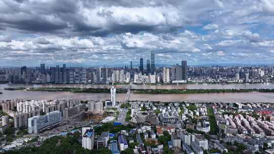 长沙湘江新区全景橘子洲风光城市中心