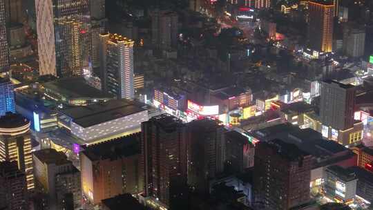 长沙城市地标风景夜晚夜景航拍风光美景湖南