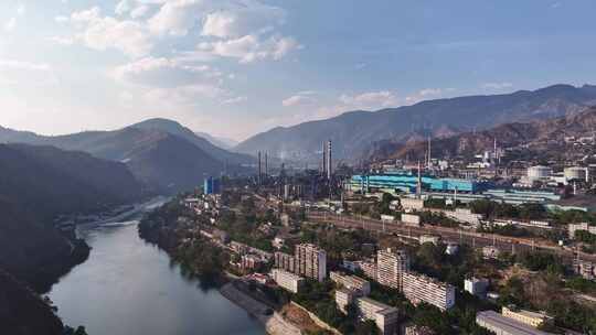 攀枝花钒钛钢铁厂攀钢集团航拍4K