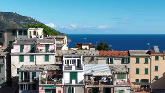 马纳罗拉村五渔村海岸意大利利古里亚彩色小
