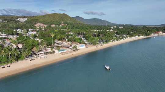 泰国苏梅岛波普海滩海岸线航拍自然景观