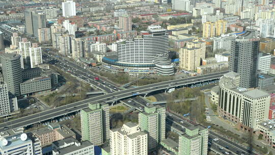 十字路口车流街道马路交通车流加速