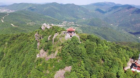 泉州仙公山航拍地藏王菩萨殿地藏殿山顶阁楼