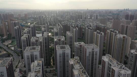 郑州郑东新区城市地产高楼建筑楼盘景观航拍视频素材模板下载