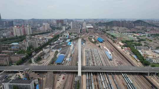 江苏徐州和平大桥地标建筑航拍