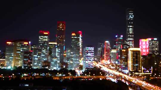 城市夜景车流 北京夜晚视频素材模板下载
