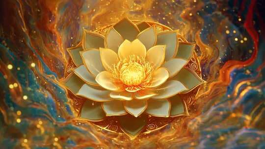 金色荷花粒子特效素材