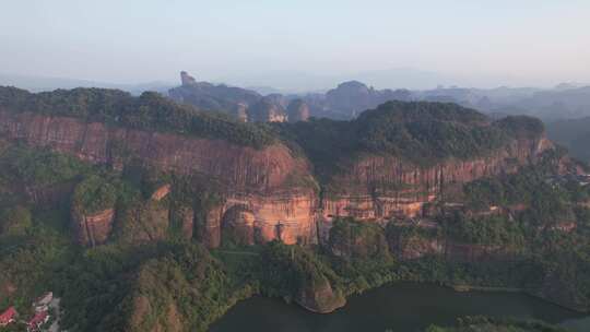 广东韶关丹霞山5A景区日出日落晚霞航拍