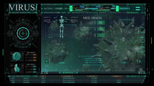 病毒医疗智能中心科技屏幕操作HUD界面