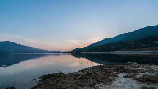 湖北户外水库星空延时