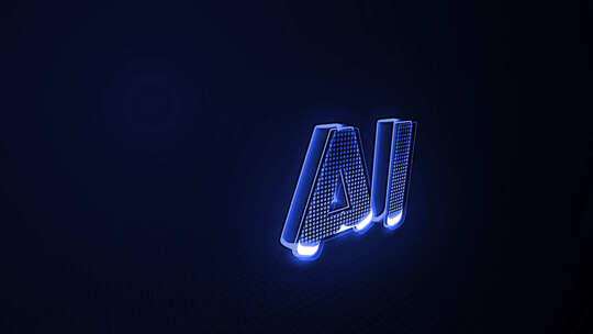 人工智能AI字母蓝色