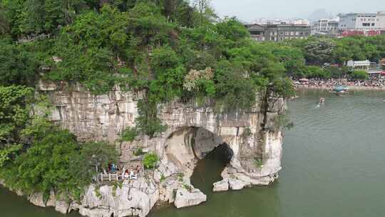 桂林象鼻山象鼻子航拍