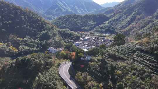 四明山 盘山公路 秋色 秋天 余姚