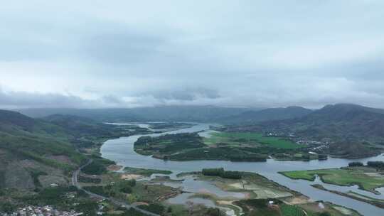 海南大广坝水库航拍