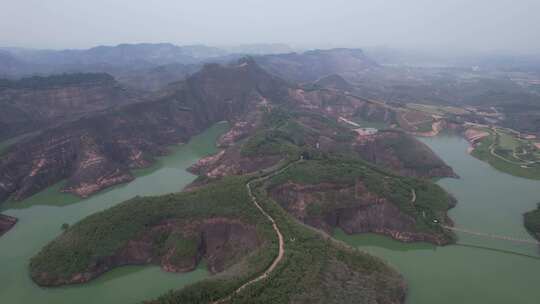 湖南郴州高倚岭风景区丹霞地貌航拍