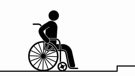 坐轮椅的残疾人视频素材模板下载