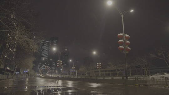 武汉封城 高速路 写字楼 雪景 夜景 未调色