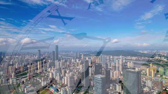时钟意境抽象时间飞逝城市延时地产写意