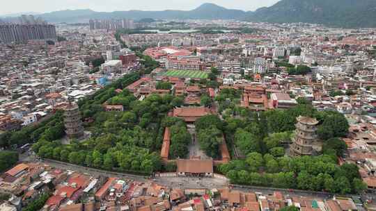 福建泉州古西街开元寺航拍