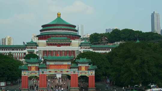 重庆市人民大礼堂景观地标视频素材模板下载