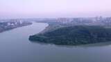南宁邕江灵龟山与五象新区城市景观航拍高清在线视频素材下载
