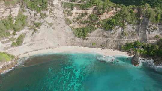 航拍佩尼达岛钻石沙滩破碎沙滩