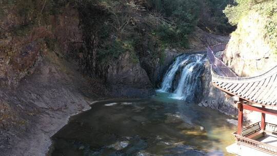 航拍浙江绍兴五泄景区