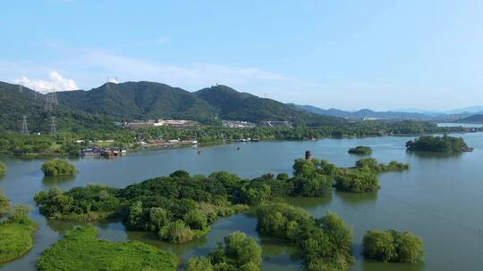 杭州湘湖航拍风景