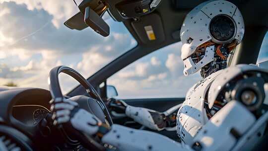 机器人驾驶汽车场景人工智能驾驶机器人