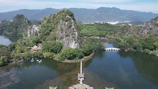 广东肇庆七星山5A景区星湖航拍