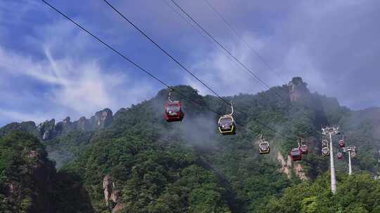 旅游景区上山索道繁忙运营