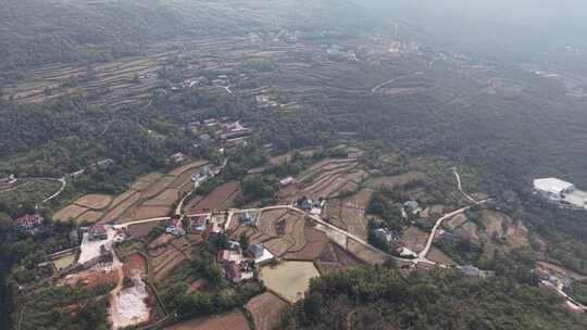 丘陵山川农田种植航拍