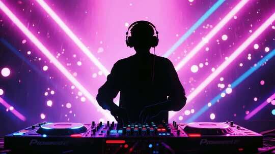 酒吧DJ打碟现场