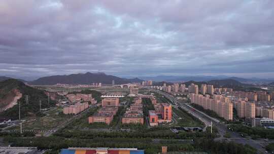 浙江台州日出日落晚霞夕阳航拍