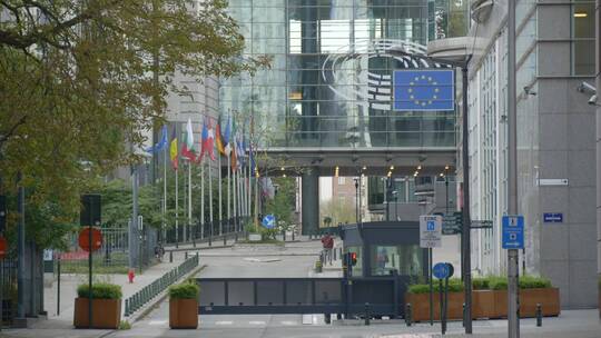 欧洲议会安全检查站视频素材模板下载