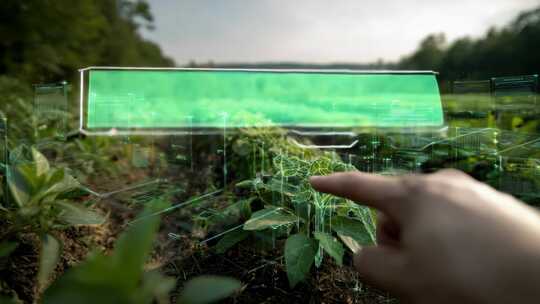 农田科技交互手指点击画面