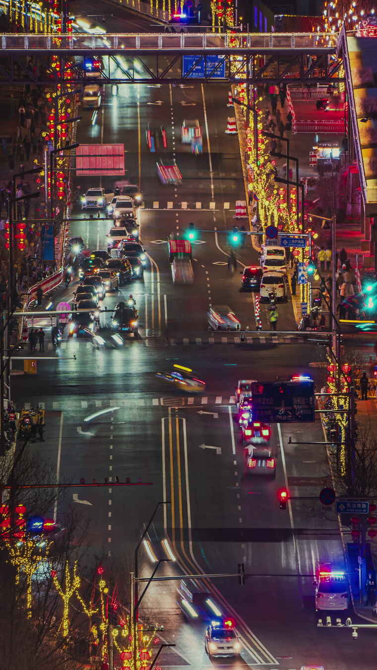 北京夜幕下的城市节奏 漫步夜街繁华都市