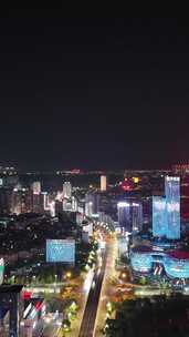 竖版航拍四川泸州夜景泸州蜀泸大道夜景