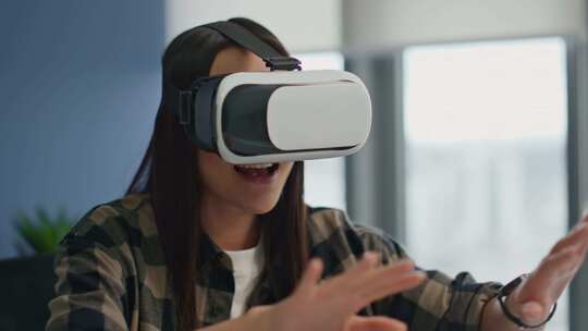 VR，耳机，办公室，女人