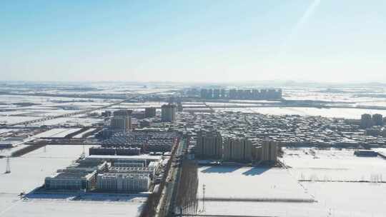 航拍雪景 冬至节气 冬天雪景  冬季