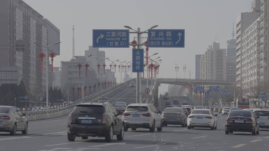 新年城市街道 过年热闹街道 街道灯笼