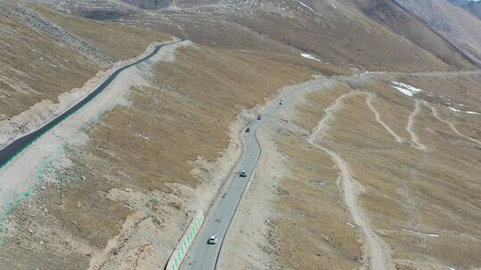 4K川藏318国道路线跟车航拍素材
