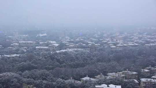 四川成都市温江区万春镇下雪的场景实拍素材