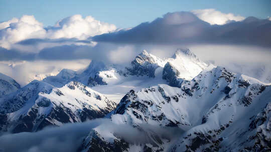 雪山顶峰风光延时