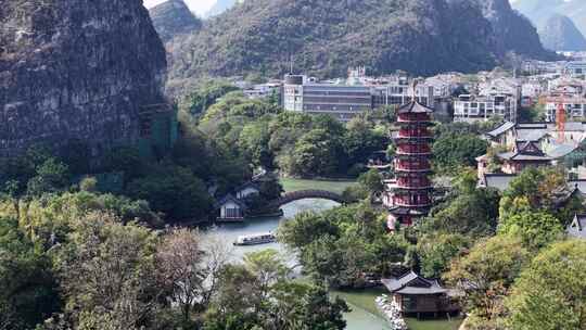 广西桂林木龙湖景区航拍