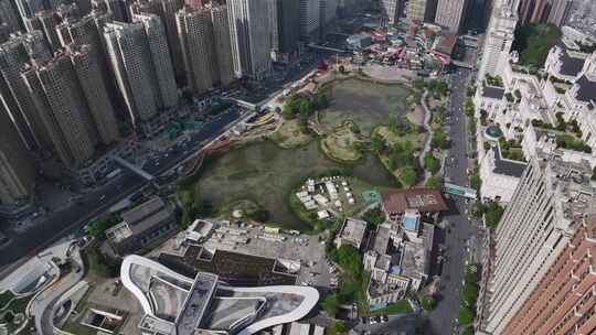 贵州贵阳花果园城市天际线高楼航拍景观