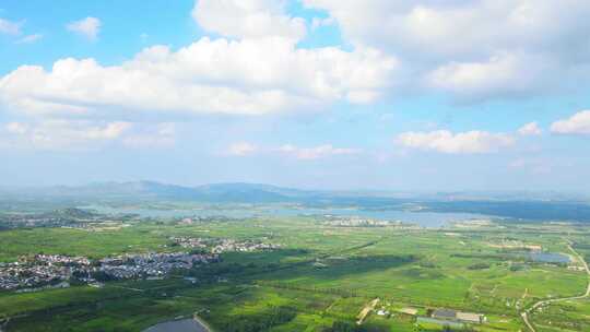 航拍滕州 龙山 马河水库 龙湖月色