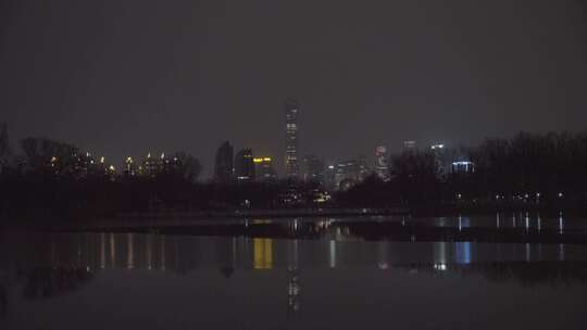 北京朝阳公园夜景