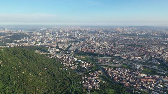 泉州市区航拍300米高空山顶上航拍泉州市