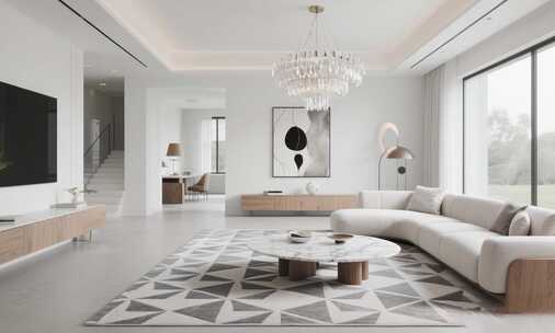 现代简约风格客厅室内场景